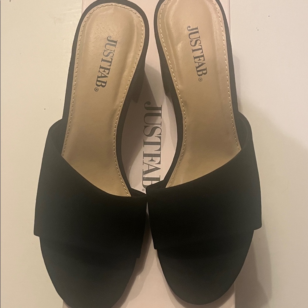 JustFab Elegant Black Mules